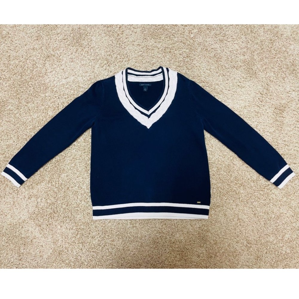 🧵Tommy Hilfiger🧵 Essential Crest V-Neck Sweater, Women M